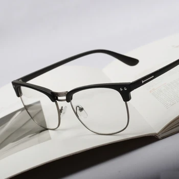 

Unisex Men Women Fashion Hipster Vintage Retro Classic Half Frame Glasses Clear Lens Nerd Eyewear