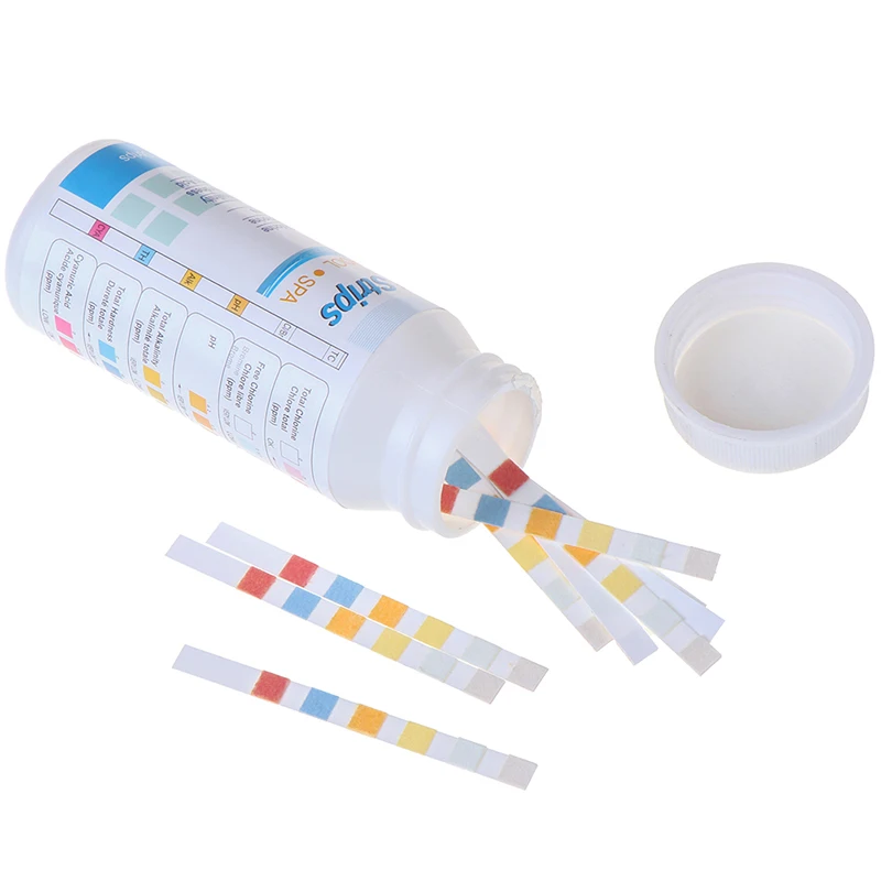 

Hot 50Pcs 6 In1 PH Test Strips Chlorine PH Water Hardness Alkalinity Swimming Pool SPA Test Strips New