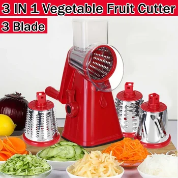 

Manual Vegetable Potato Roller Cutter Stainless Steel Blade Kitchen Slicer Roller Cutting Machine Handheld Food Processor