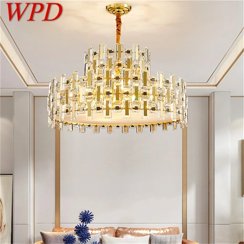 

WPD Postmodern Pendant Light Creative Gold Chandelier LED Luxury Crystal Lamp For Home Decoration