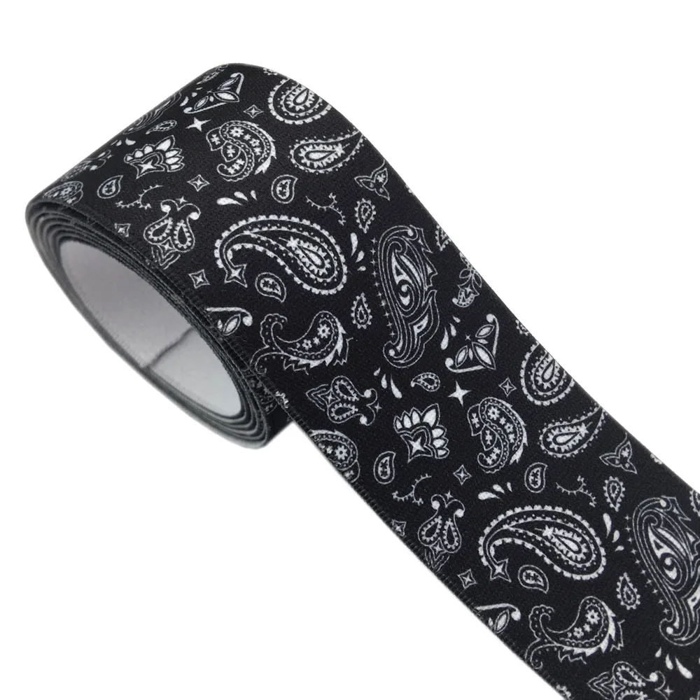 25mm 38mm 2/5/10 메터/몫 데이지 꽃 인쇄 의류 허리 탄성 웨빙 DIY 의류 밴드 가방 스트랩 바느질 액세서리