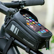 ROCKBROS велосипедная Сумка водонепроницаемая с сенсорным экраном велосипедная сумка верхняя передняя Труба рама MTB дорожный велосипед сумка 6...