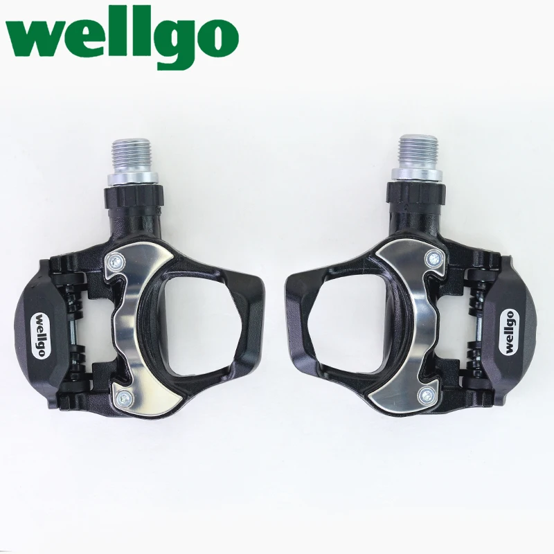 wellgo bike look delta compatible indoor cycling & road bike bicycle pedal set