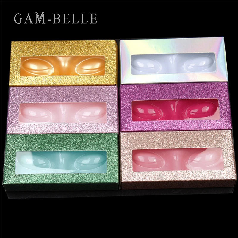 

GAM-BELLE 10pcs Packing box for eyelash blank eyelashes package Multicolor paper box Eyelashes DIY flash packing box makeup