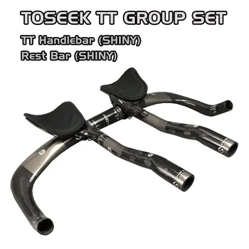 

TOSEEK Carbon Triathlon Time Trial TT Bike Handlebar + Rest Bar SET Glossy