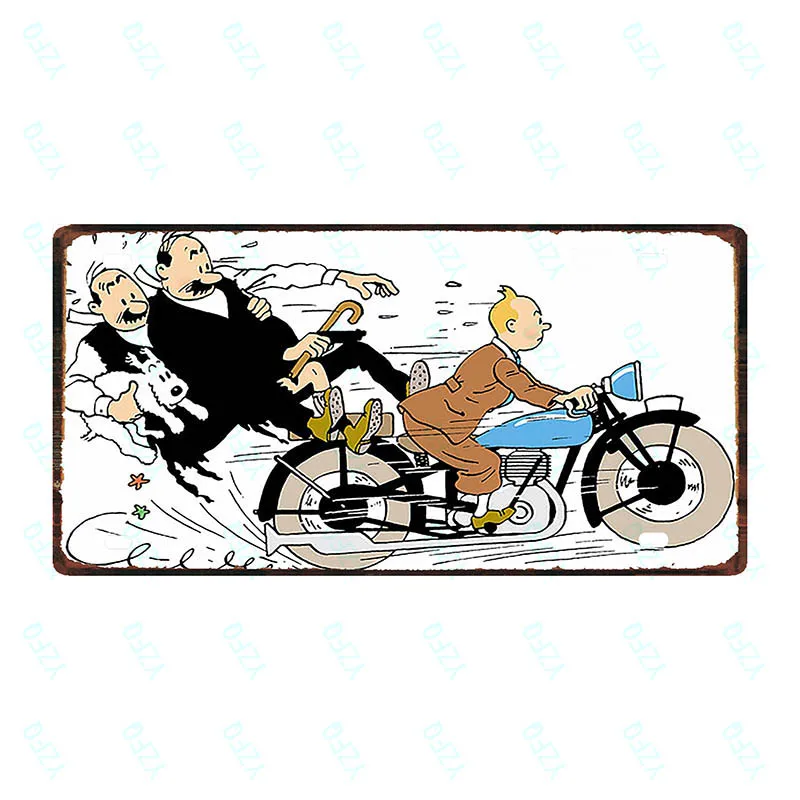 30X15 см Tintin мультфильм Винтаж металлический знак уникальный подарок номерной знак настенный бар Детская комната украшение дома Таблички плакат DC-0001A