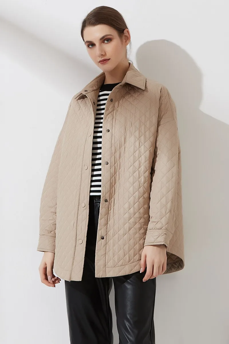 Womens Jacket New Fashion Solid Turn Down Collar Overcoat