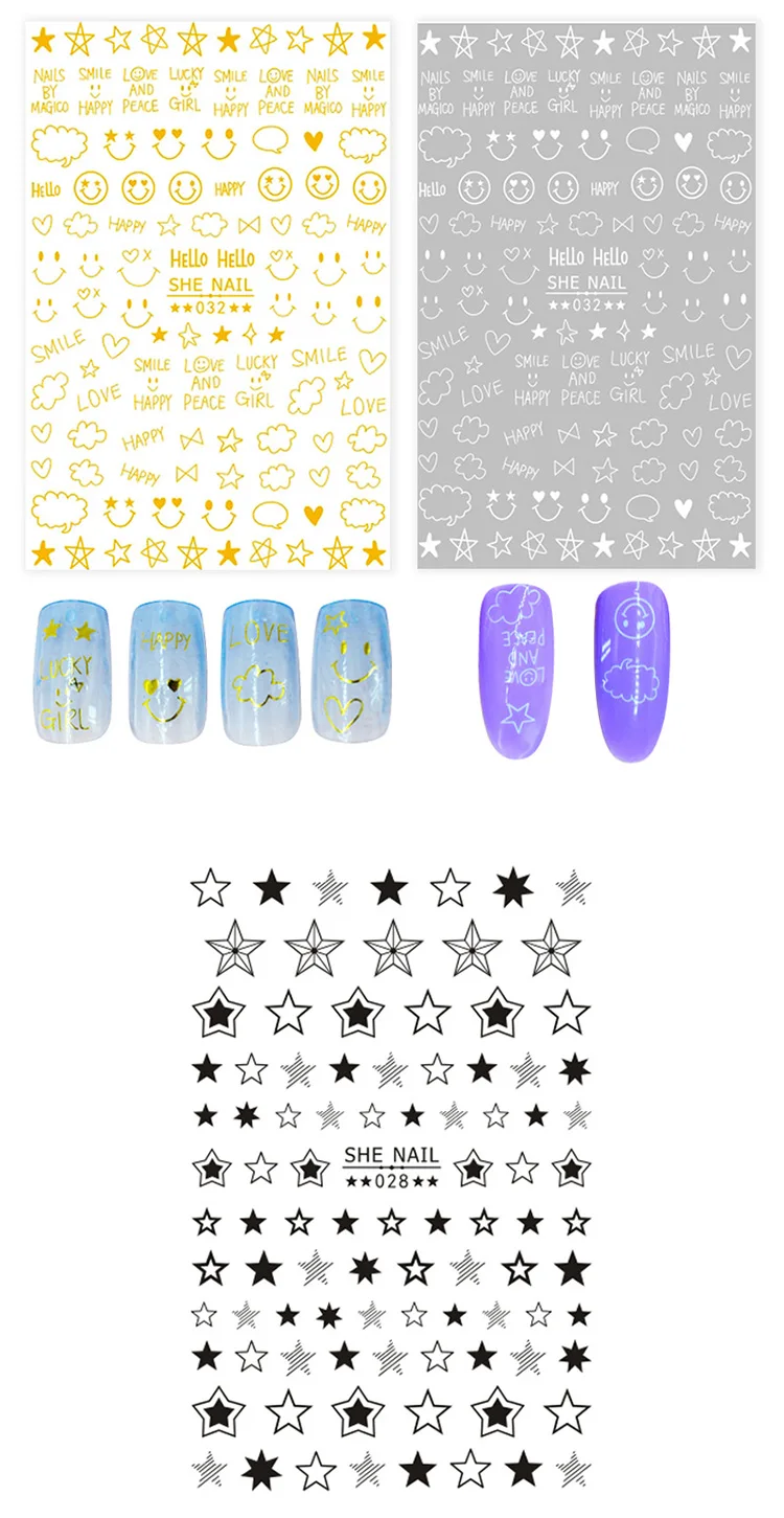 Золотая луна и звезды, наклейки для ногтей, металлические линии, полосы, 3D клейкая наклейка, волнистый дизайн ногтей, лист, слайдер, дизайн, лента, дизайн для маникюра