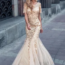 Vestidos De dama De honor, color burdeos, siempre bonito, elegante, sirena, cuello redondo, lentejuelas, para fiesta De boda, atuendo vestidos formales, Túnica De Soiree 2020