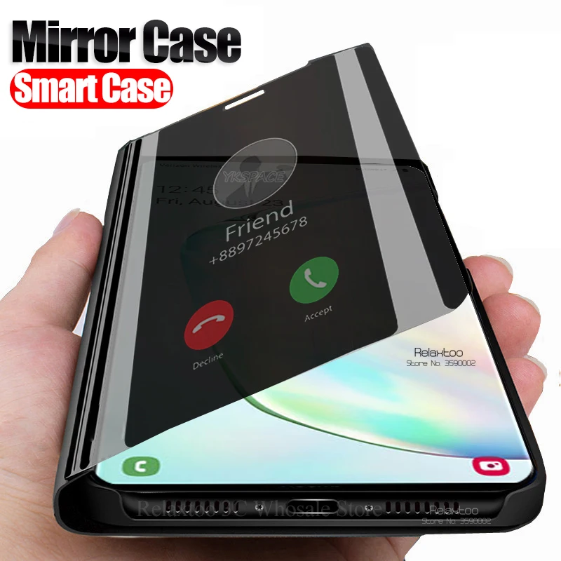 Mirror Clear View Stand Flip Phone Case Per Samsung Galaxy A7 2017 J7 2016 Cover