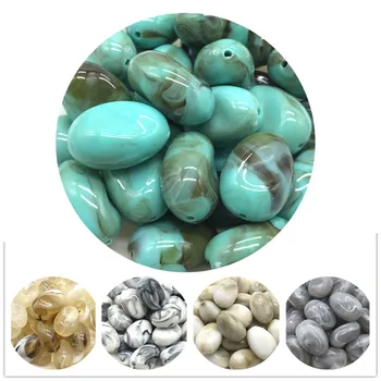 

5pcs 16*2.4mm imitation natural stone oval resin loose beads DIY production bracelet necklace accessories