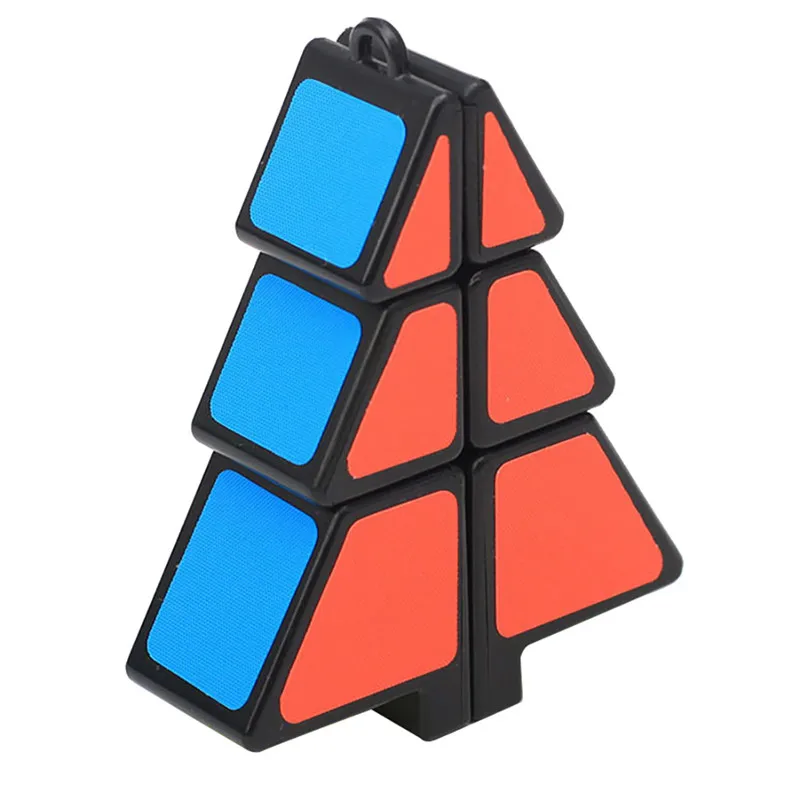 Рождественская Детская игрушка магический куб 1x2x3 Рождественская головоломка в форме дерева ультра-гладкая Волшебная головоломка семейные вечерние игры - Цвет: Черный