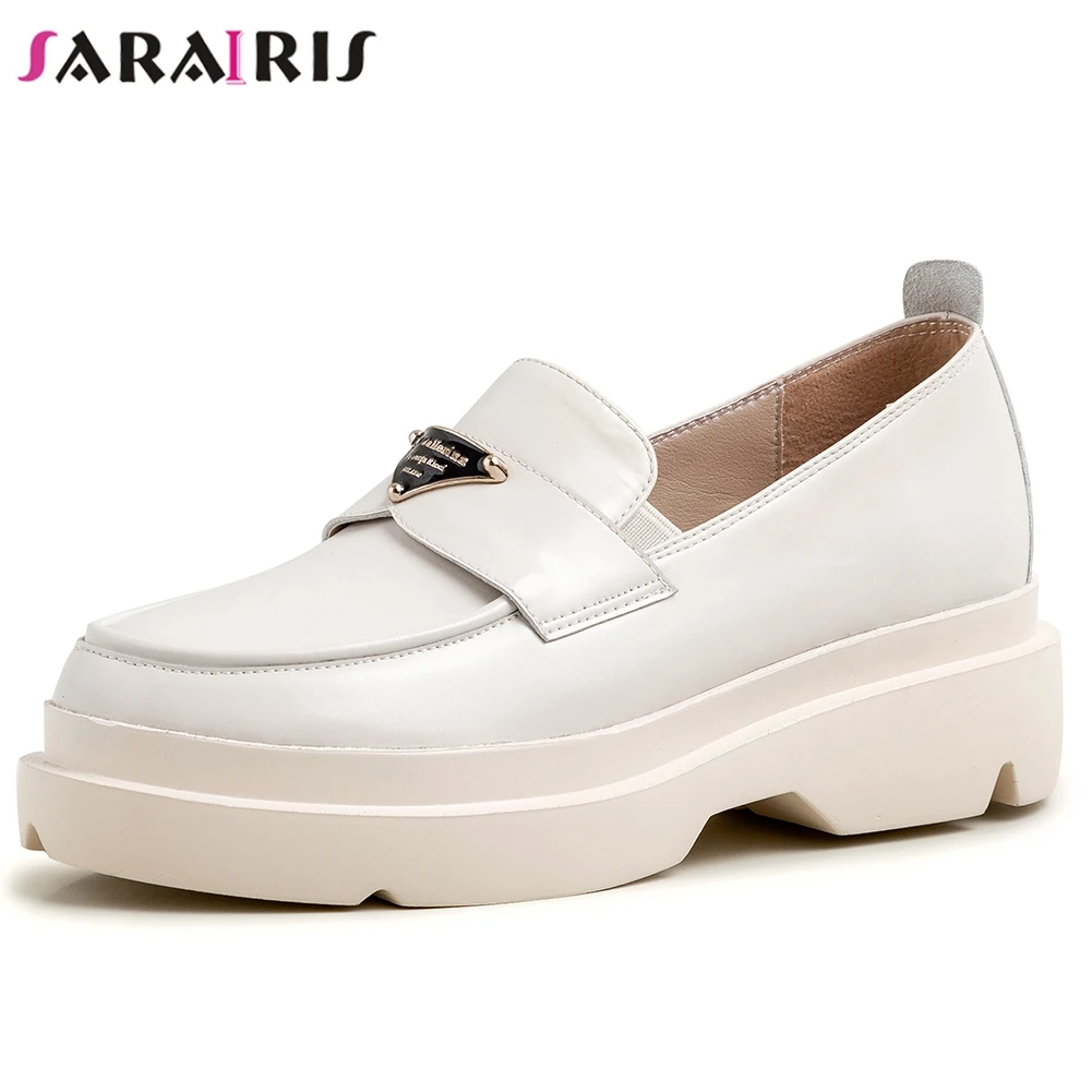 

SARAIRIS Large Size 33-40 Female Slip On Round Toe Pumps Women 2020 Office Casual Shoes Woman Cool Genuine Leather Shoes Woman