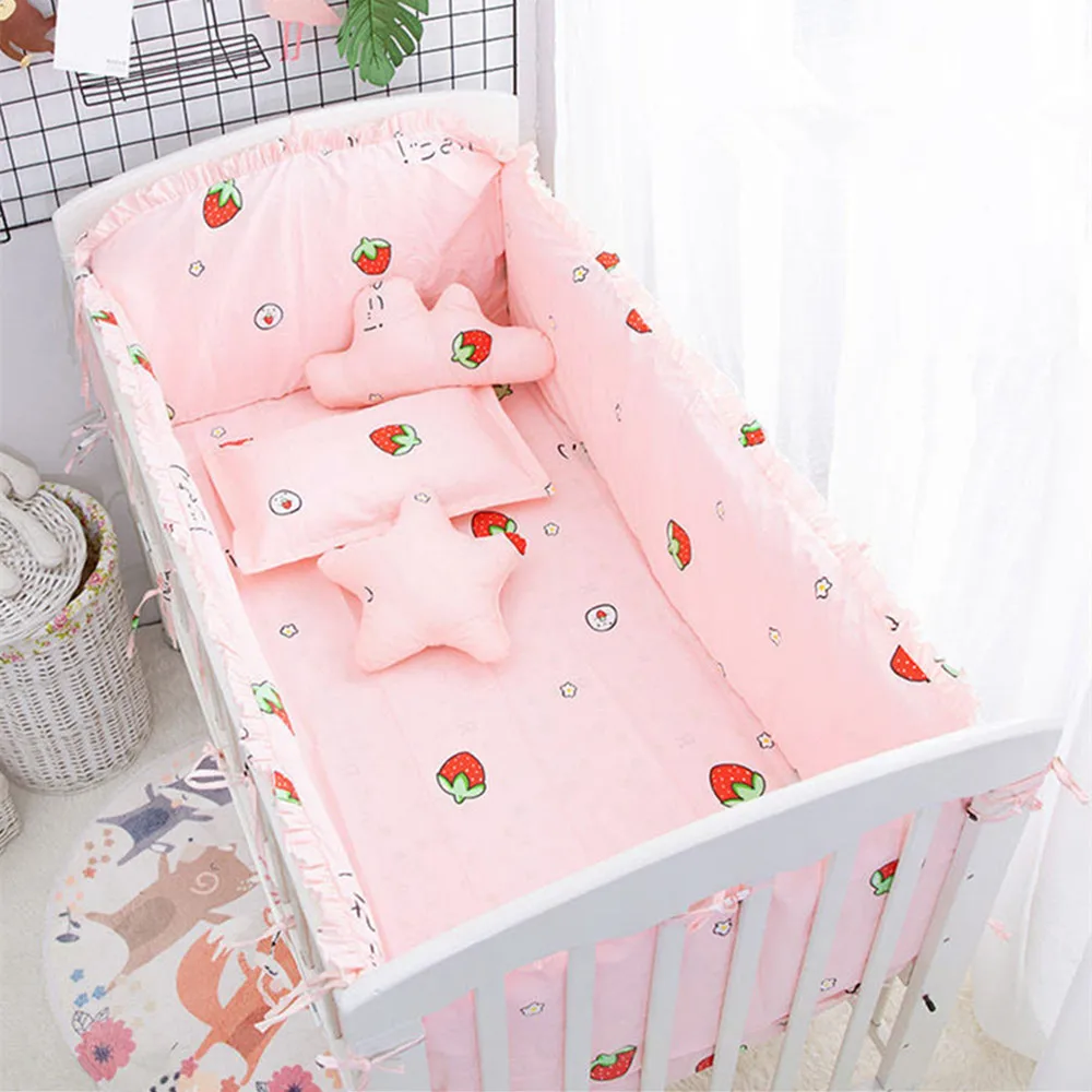 Cot Bumper Baby Crib Bed Barriers Bumpers In The Fence Protector Boy Bedroom Decoration newborn | Мать и ребенок