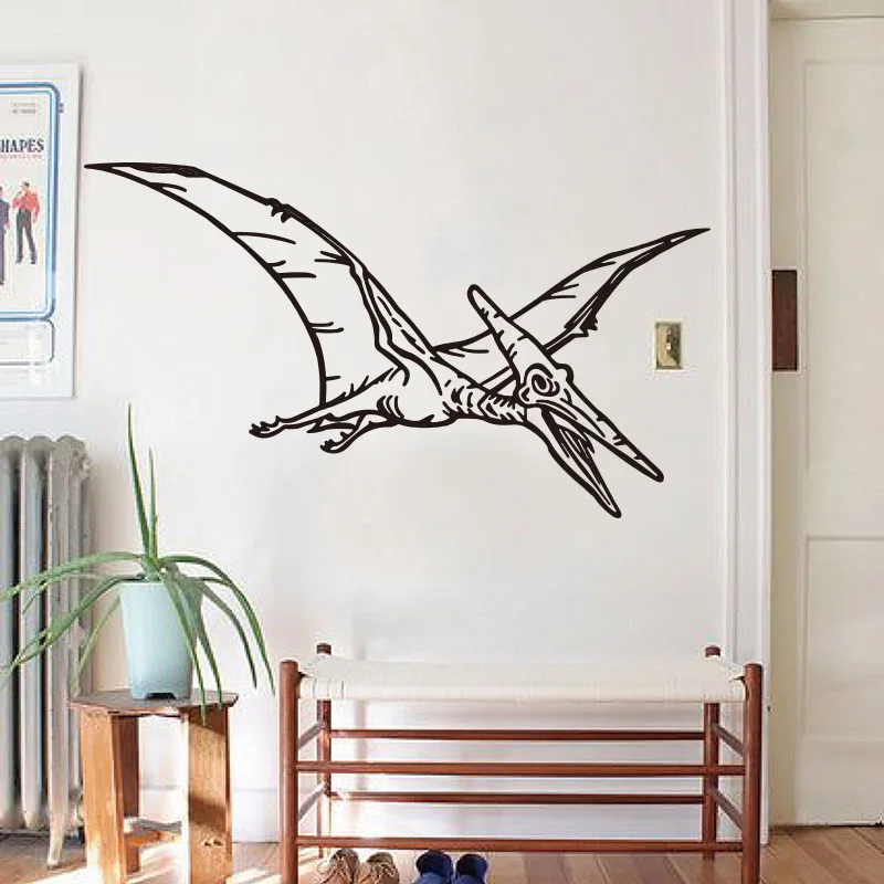 Large Dinosaur Pterodactyl Bird Animal Wall Sticker Boy Room Kid Room Jurassic Park Dinosaur Wall Decal Bedroom Vinyl Decor (1)