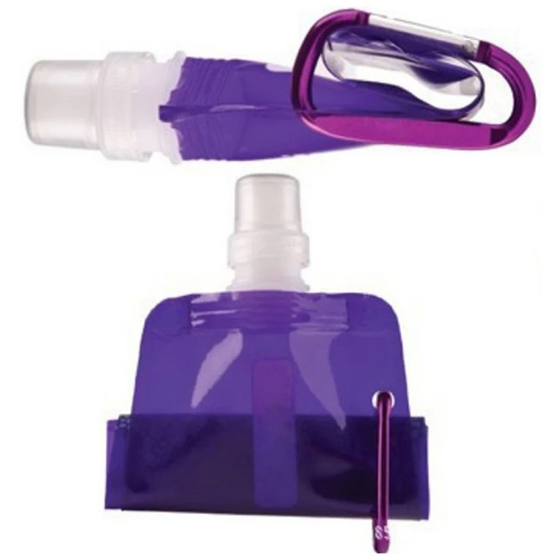 Outdoor 0.5L Foldable Folding Plastic Light Drinking Water Bottle Bag Pouch Bladder Sport Bags for Camping Hiking Picnic