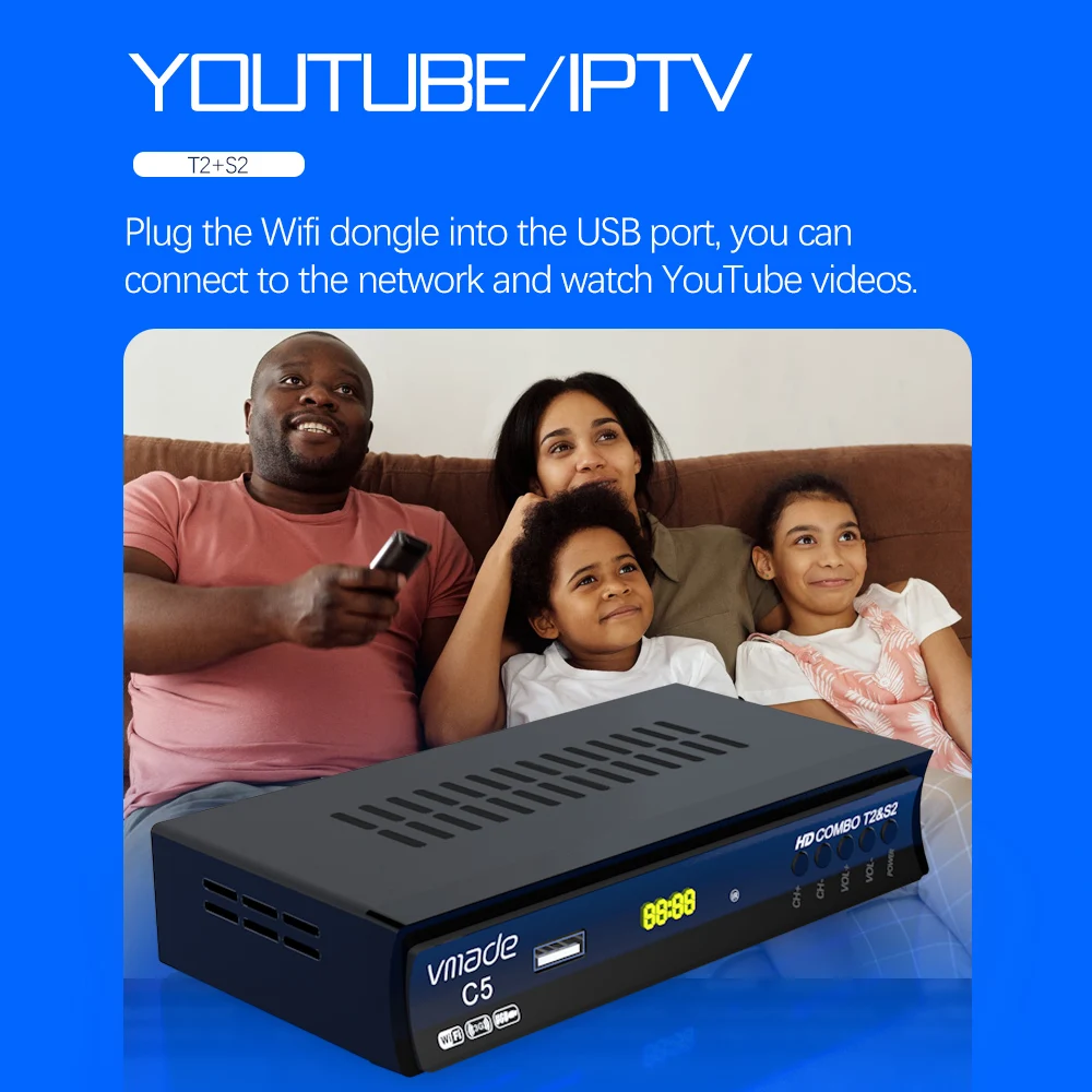 DVB T2 + S2 Combo H.264 Поддержка 3D интерфейса Youtube Bisskey наземный спутниковый ресивер HD