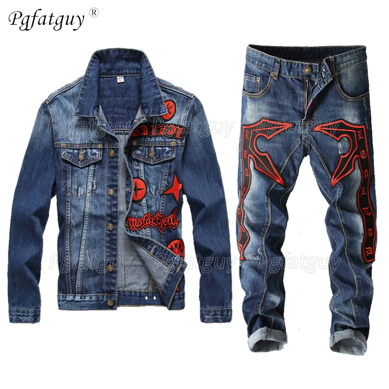 embroidered jean jacket mens