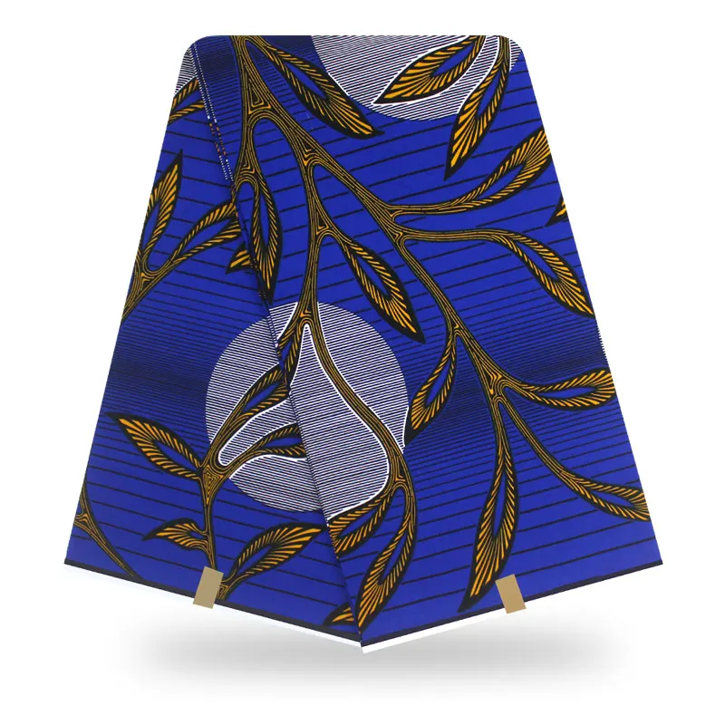 Nederland Новая высококачественная ткань африканская ткань с принтом листьев для женского платья 6 ярдов