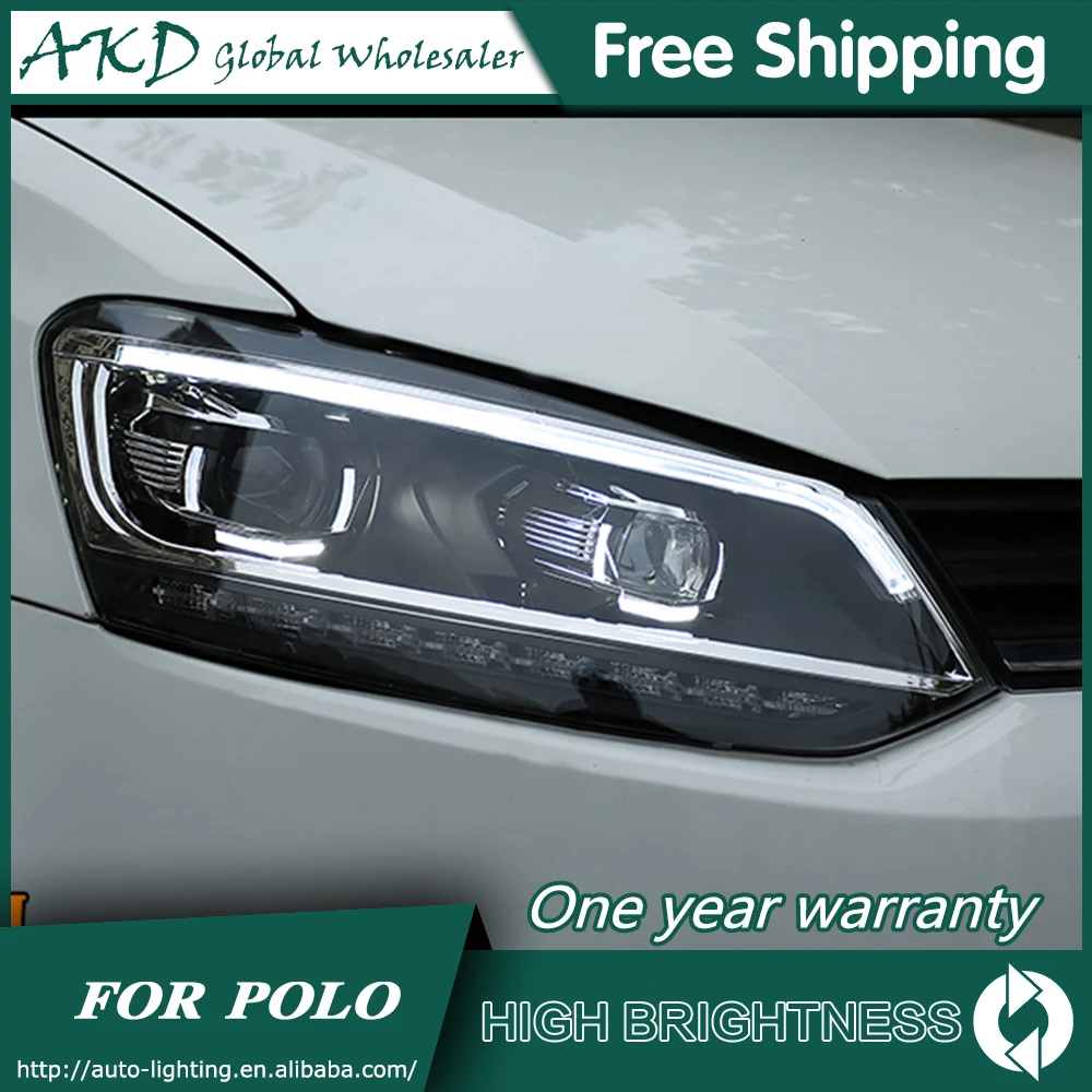 AKD автомобильный Стайлинг для 11 18 VW Polo новые фары СВЕТОДИОДНЫЙ DRL биксеноновый