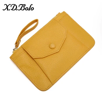 

XDBOLO HOT SALE 2020 Coin Bag Zipper Wallet Women Genuine Leather Wallets Purse Fashion Short Purse With Credit Card Holder Hasp