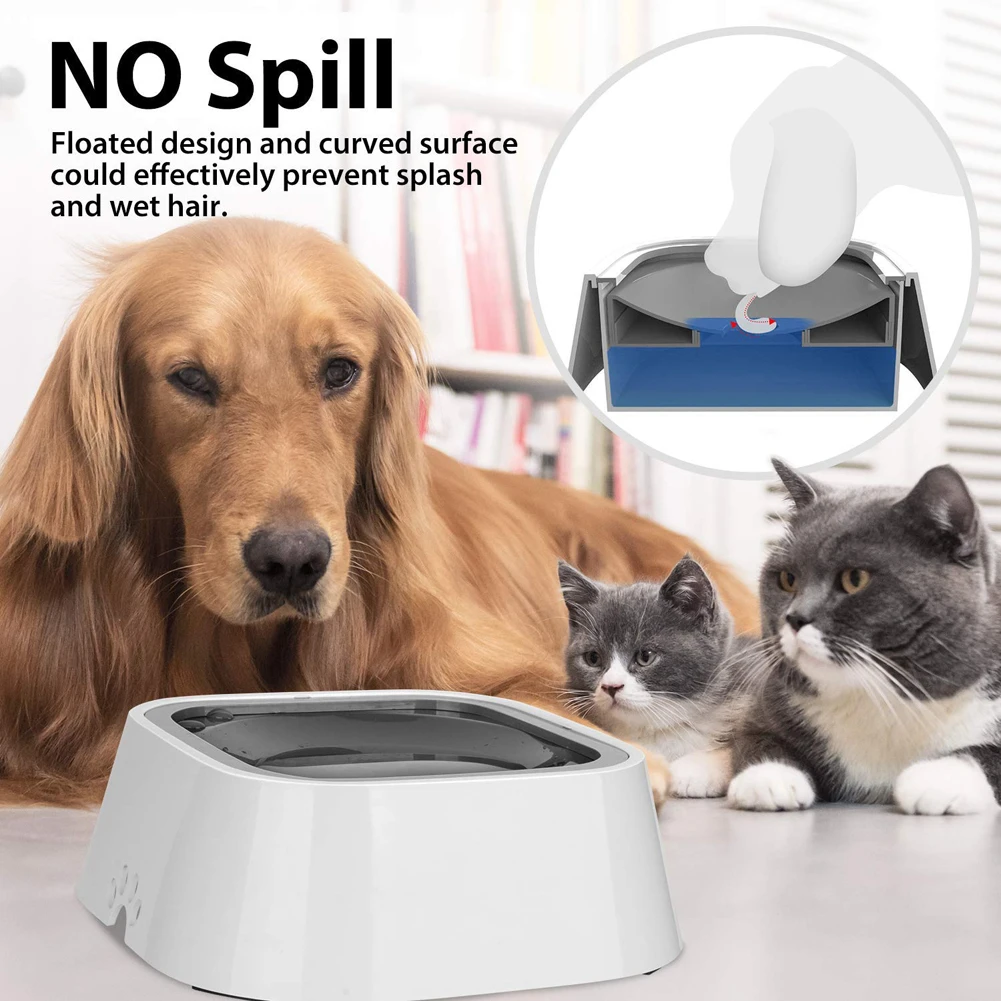 

Bowl for Pets Dog Cat No Spill Pet Floating Bowl Anti Splashing Not Wetting Mouth Water Feeder Anti-slip Pet Bowl