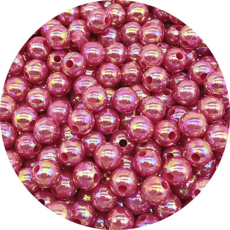 Iridescent Acrylic Beads for Jewelry and Crafting - Assorted Sizes
