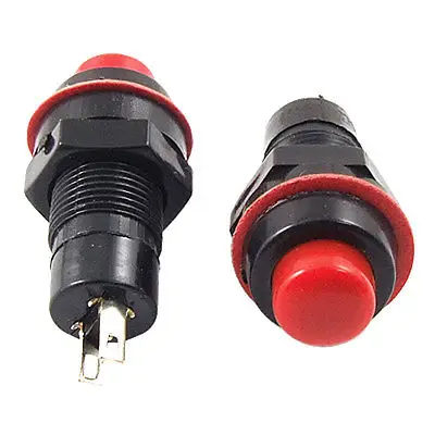 

AC 250V 1A 2 Pin SPST OFF-(ON) NO Mini Red Momentary Pushbutton Switch x 3 Pcs