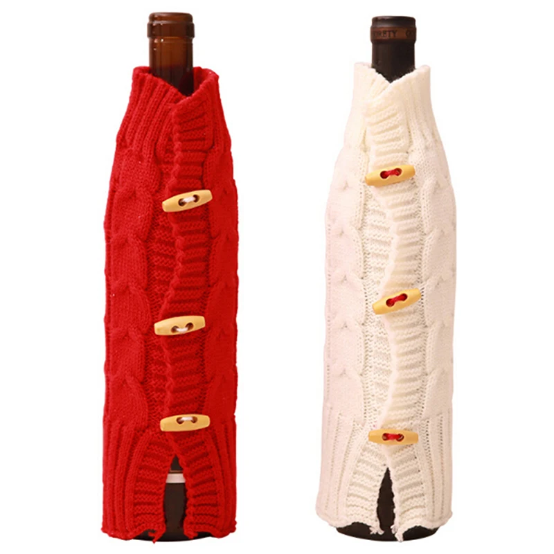 Новые винные мешочки красные чехлы для бутилок вина Подарочная упаковка свадебные украшения винные мешочки рождественские украшения стол Рождество