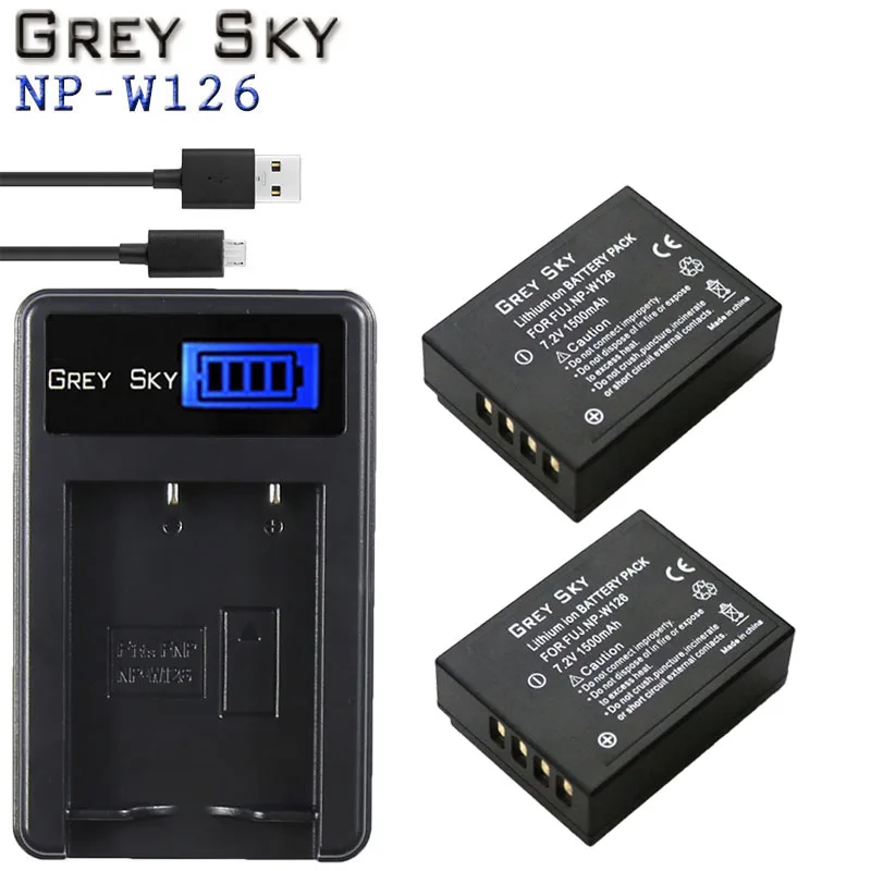 Charger and 2battery 2 шт. NP-W126 NP W126 Камера Батарея+ ЖК-дисплей Зарядное устройство для ЖК-дисплея с подсветкой Fujifilm X-T20 XT20 X100F X-H1 XH1 X-A5 XA5 X-A20 XA20 X-E3 XE3 X-T3 XT3 - Цвет: Charger and 2battery