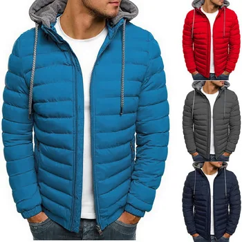 

2020 Men Striped Parkas Winter Jacket Men Classic Warm Parka Coats Casaco Masculino Zipper Outwear Pocket Stand Collar Tops Coat