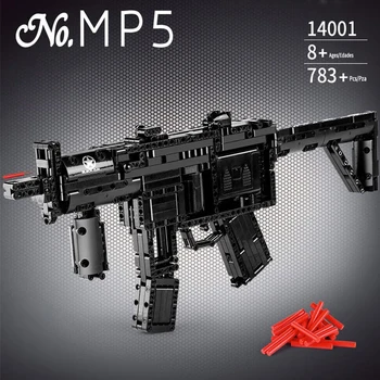 

Can Fire Bullets The Motorized Block Gun MP5 Submachine Gun Weapon SWAT Building Blocks Fit MOC-29369 Bricks Toys Christmas Gift