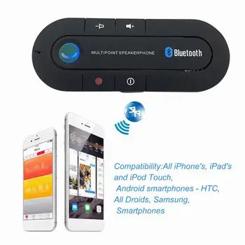 

Bluetooth Handsfree Car Kit Wireless Bluetooth Speaker Phone MP3 Music Player Sun Visor Clip Speakerphone with Car Charger
