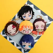 Porte clés en peluche Demon Slayer Kawaii, jouet pendentif, joli sac en peluche Tanjirou Zenitsu Nezuko, ornement, cadeaux pour enfants et amis