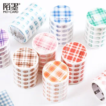 

Color Grid Round Dot Masking Washi Tapes Japanese Paper Tape Stationery DIY Decoration Bullet Journal Adhesive Stickers Kawaii