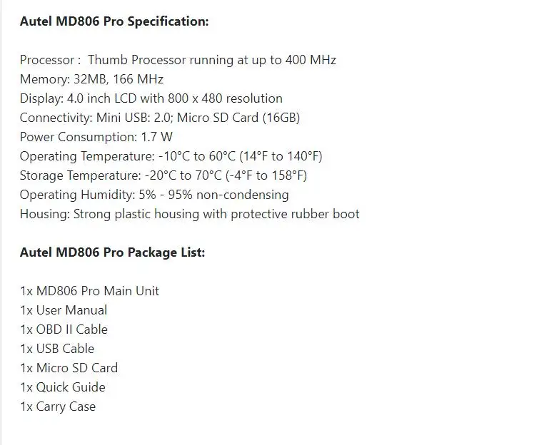 autel MaxiDiag MD806 Pro полная система диагностический инструмент такой же, как autel MD808 Pro бесплатное обновление онлайн срок службы