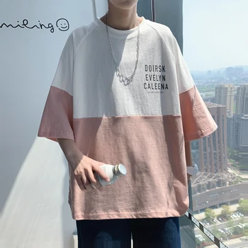 

2020 Summer Short Sleeves Harajuku Korea Fashion T-shirt Streetwear One Piece Hip Hop Rock Punk Men Top Tees Tshirt Clothes