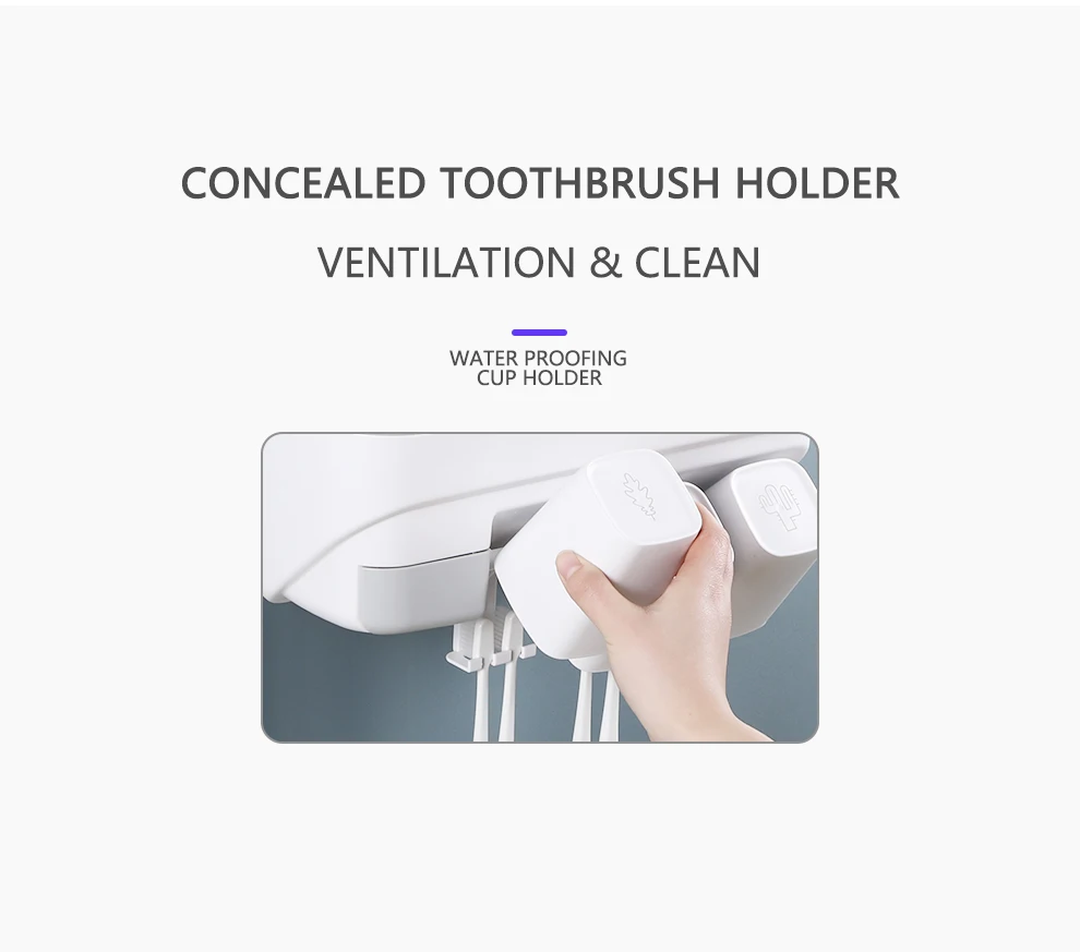 ABS пластик многофункциональный держатель для зубных щеток Nailless установка водонепроницаемый ванная полка для зубных щеток