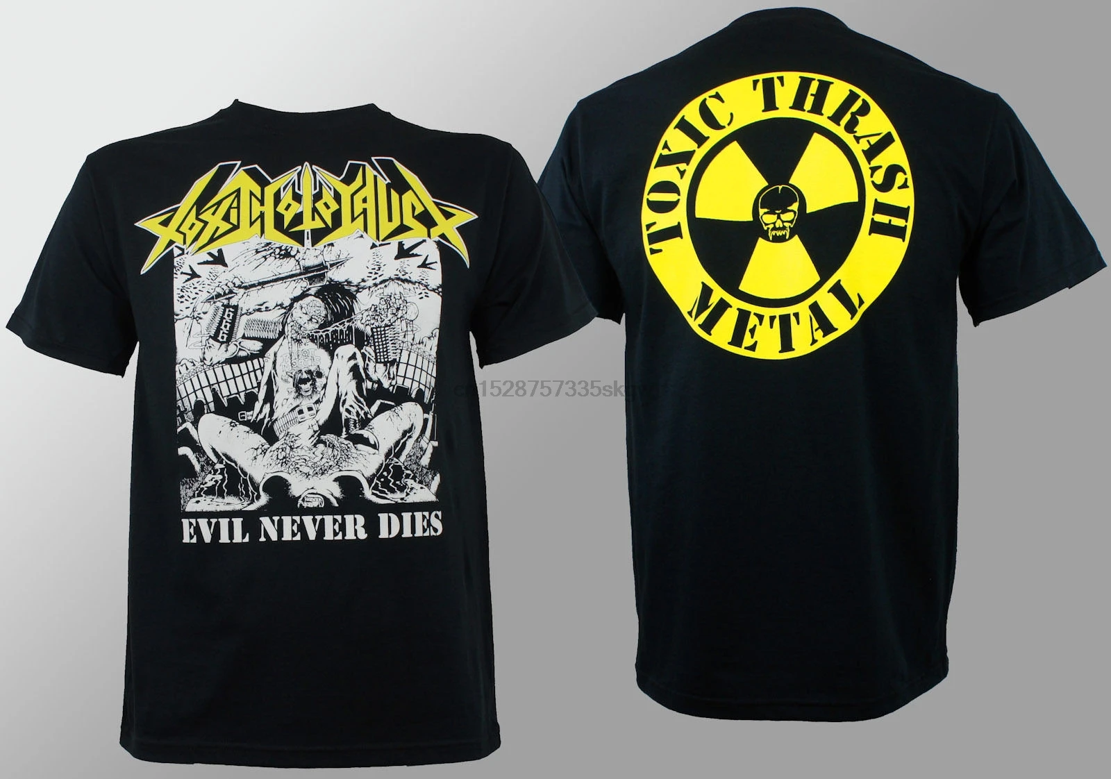 Топ-тройник с аутентичным логотипом Toxic Холокост Evil Never Dies Album футболка s m l Xl Xxl