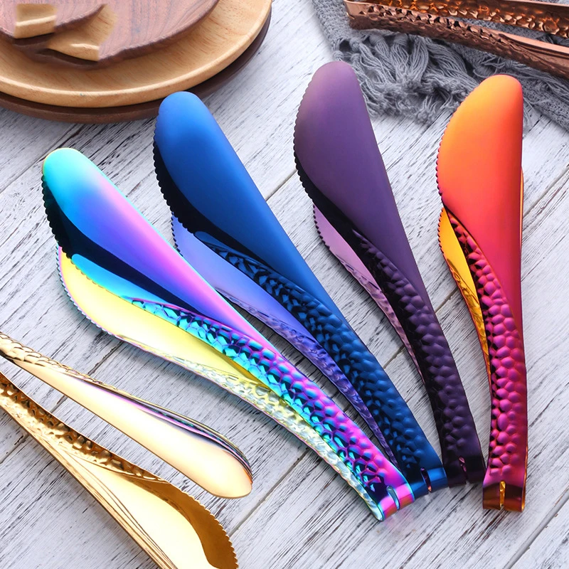 

304 Stainless Steel Food Clip Toothed Non-slip Food Clip Barbecue Bread Clip Hotel Buffet Steak Clip Kitchen Appliances
