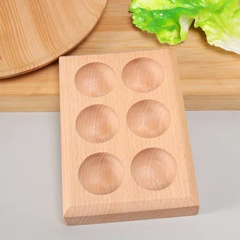 

6 Grid Wooden Egg Tray Practical Eggs Storage Rack Convenient Eggs Storage Container for Home Kitchen