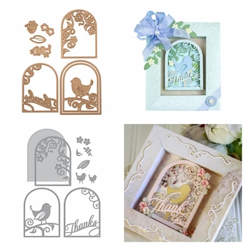 

Sweet Birdie Scene 3D Etched Frames Die Sets Metal Cutting Dies Stencils 3D Frames Die Cut For Card Making DIY New 2019