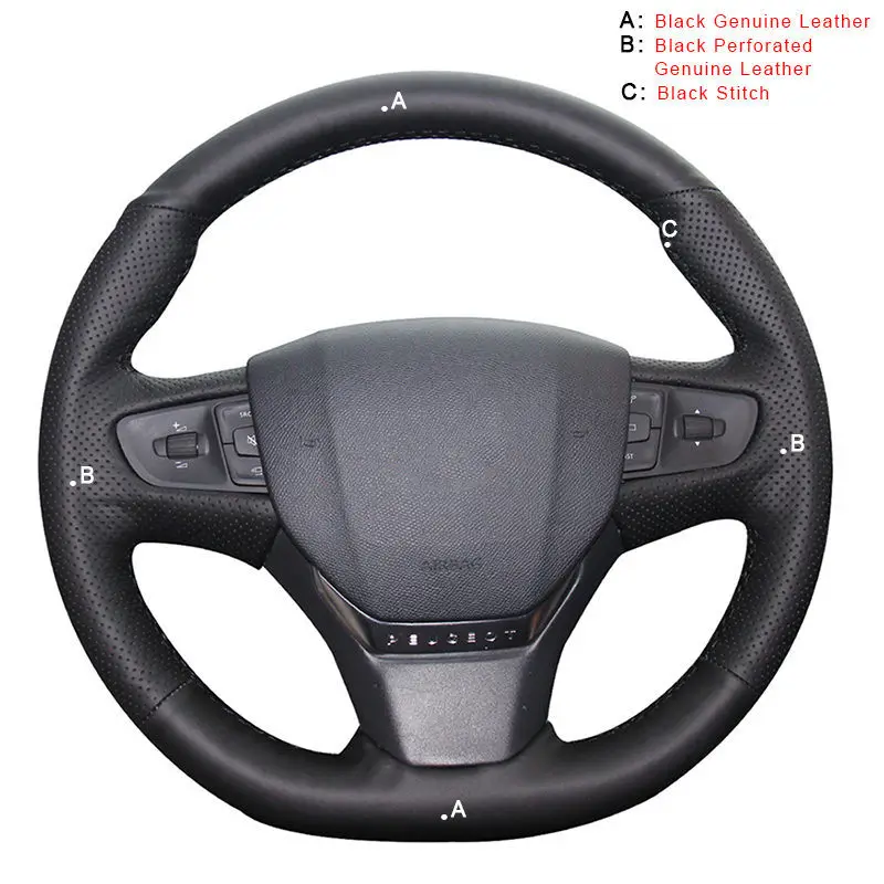 Genuine Leather Авто оплетка на рулевом колесе Крышка для peugeot 408 аксессуары для интерьера DIY автомобильные оплетки колеса Чехлы автостайлинг - Название цвета: Genuine Leather