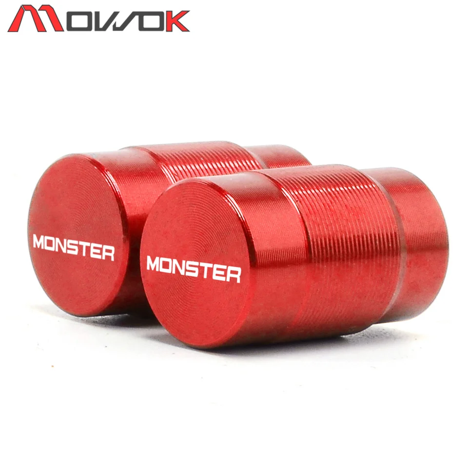 Monster red Все модели вентиль шины колеса крышки для DUCATI MONSTER 600 696 800 821Diavel скремблер 803 1100 Panigale V4 аксессуары для мотоциклов - Цвет: Monster red