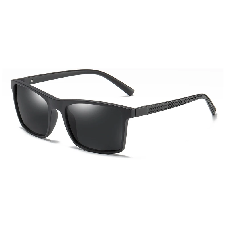 C5 MATTE BLACK SIMPRECT TR90, поляризационные солнцезащитные очки для мужчин, UV400, квадратные солнечные очки для вождения, Ретро стиль, солнцезащитные очки для мужчин, винтажные, антибликовые очки - Цвет линз: C5 MATTE BLACK