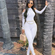 Bandage Bodycon Jumpsuit Long Sleeve Stacked One Piece Jumpsuit Women Fall Clothing 2020 Overalls Party Sexy Jumpsuit Clubwear