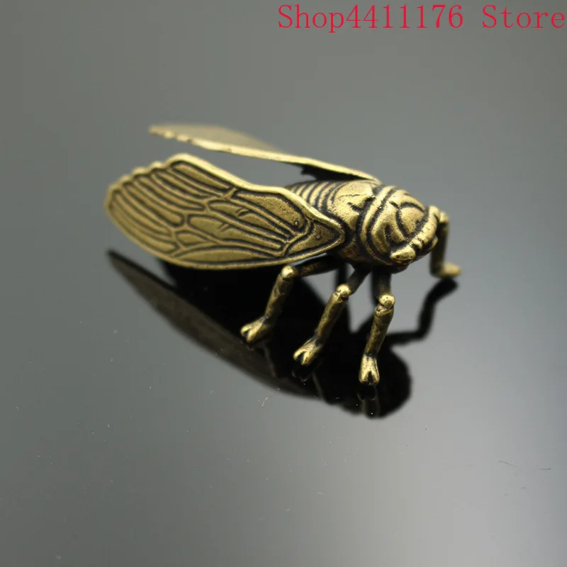 Милая винтажная латунная статуя животных Cicada для дома офиса стола украшения