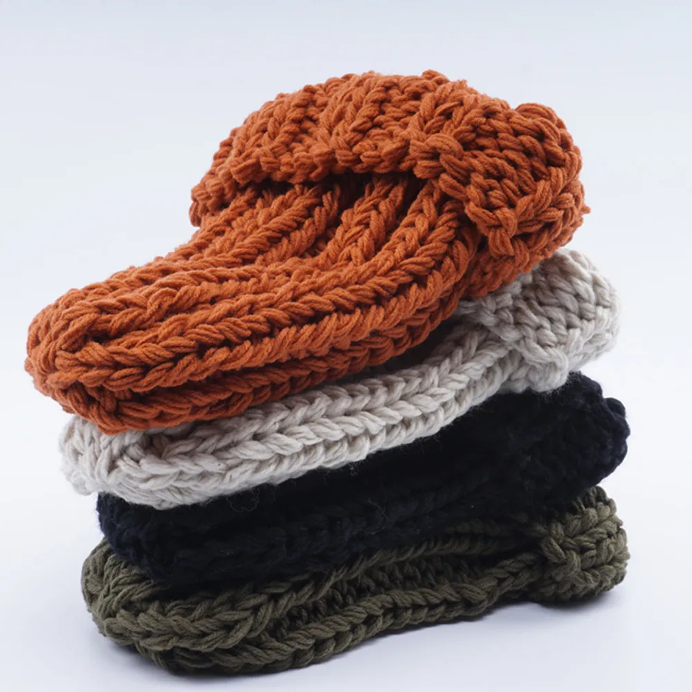 Зимние шапки для женщин; модные теплые шерстяные вязаные наушники ручной работы; мягкие шапки для девочек; женские шапки высокого качества