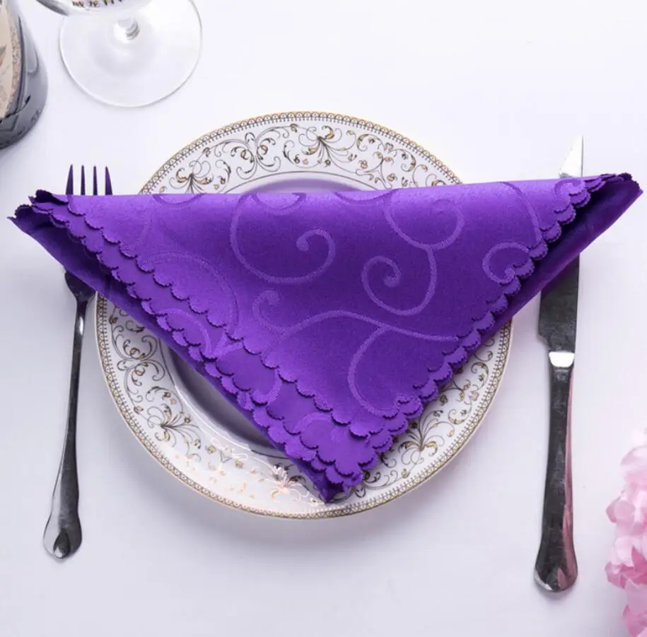 Wedding Napkin 10PCS Jacquard Damask Pattern Design Banquet Party Hotel Show Decoration