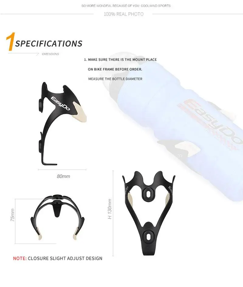 Easydo Adjustable Bicycle Bottle Holder Ultralight Screw Mount MTB Road Bike Cup Cage Holder Frame Cycling Water Bottle Holder